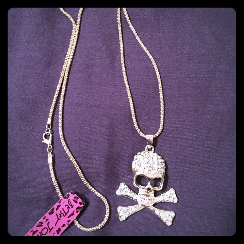 Betsey Johnson Skull & Crossbones Necklace